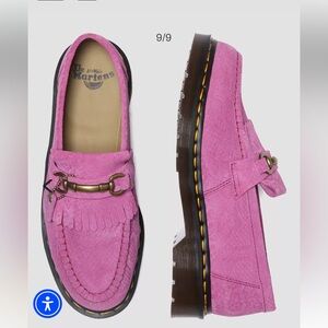 NWOT ADRIAN SNAFFLE REPELLO EMBOSS SUEDE KILTIE LOAFERS size 7 - color : pink